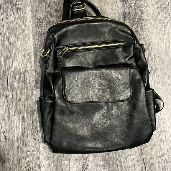 Fashion backpack in black and gold - NEW - Picture 2 of 13